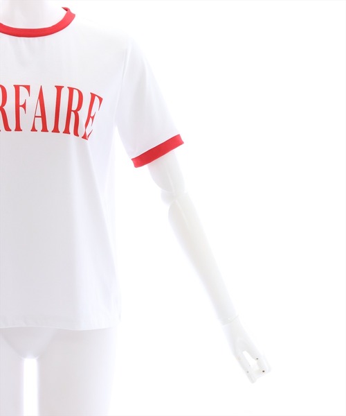 clear(クリア)の「配色プリントTシャツ (Tシャツ/カットソー・レディース・オフホワイト/ブラック/レッド・F)」の8枚目の写真