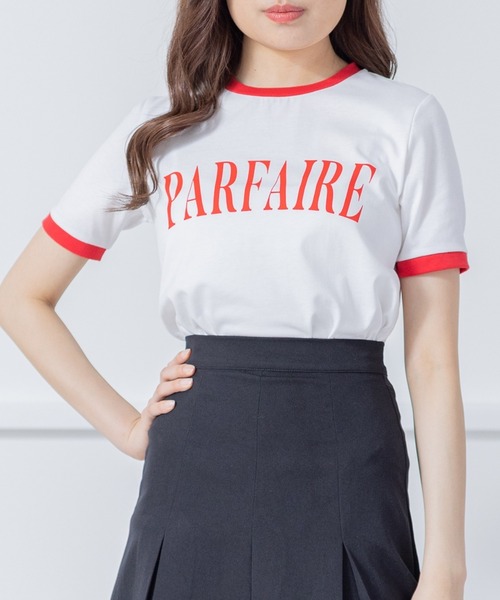 clear(クリア)の「配色プリントTシャツ (Tシャツ/カットソー・レディース・オフホワイト/ブラック/レッド・F)」の22枚目の写真