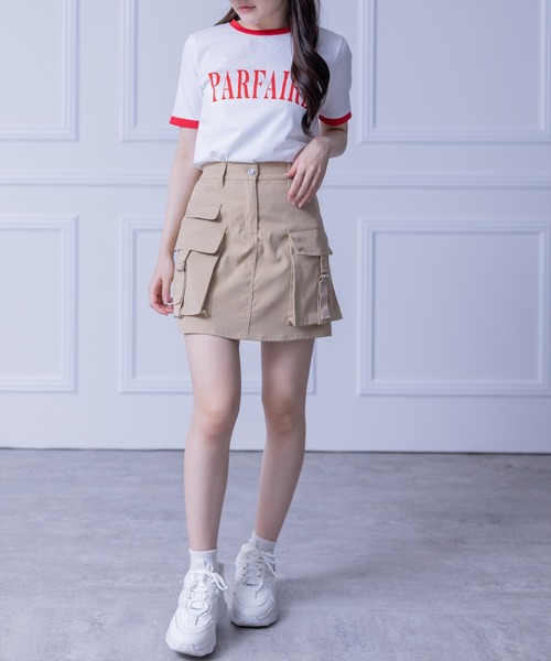 clear(クリア)の「配色プリントTシャツ (Tシャツ/カットソー・レディース・オフホワイト/ブラック/レッド・F)」の16枚目の写真