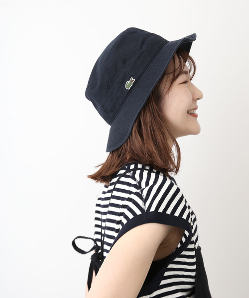 SLOBE IENA（スローブイエナ）の「【LACOSTE / ラコステ】ベーシックサハリハット（ハット・レディース・ネイビー/ベージュ・FREE）」の2枚目の写真