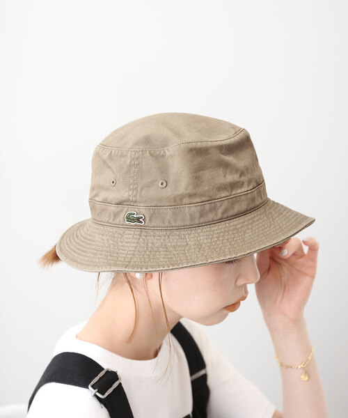 SLOBE IENA（スローブイエナ）の「【LACOSTE / ラコステ】ベーシックサハリハット（ハット・レディース・ネイビー/ベージュ・FREE）」の5枚目の写真