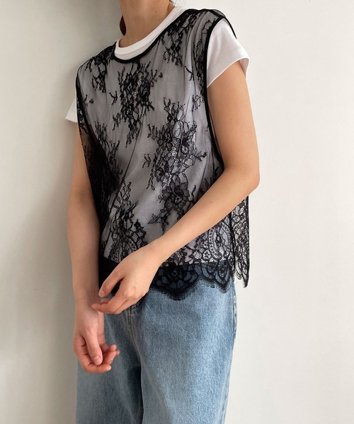 CANAL JEAN（キャナルジーン）の「RED CHOP WORKS　2WAYレースベスト（ベスト・レディース・ブラック・ONE SIZE）」の9枚目の写真