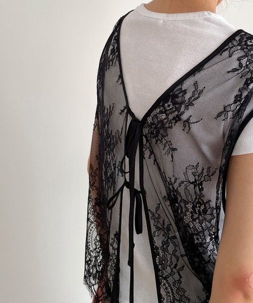 CANAL JEAN（キャナルジーン）の「RED CHOP WORKS　2WAYレースベスト（ベスト・レディース・ブラック・ONE SIZE）」の8枚目の写真