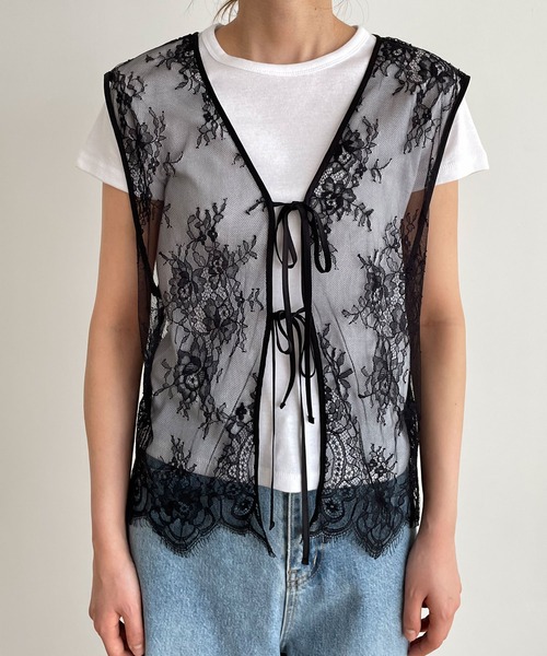 CANAL JEAN（キャナルジーン）の「RED CHOP WORKS　2WAYレースベスト（ベスト・レディース・ブラック・ONE SIZE）」の11枚目の写真