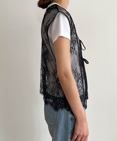 CANAL JEAN（キャナルジーン）の「RED CHOP WORKS　2WAYレースベスト（ベスト・レディース・ブラック・ONE SIZE）」の5枚目の写真