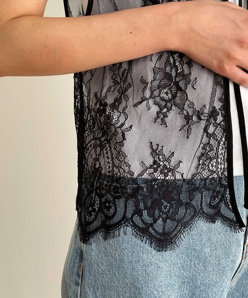CANAL JEAN（キャナルジーン）の「RED CHOP WORKS　2WAYレースベスト（ベスト・レディース・ブラック・ONE SIZE）」の7枚目の写真