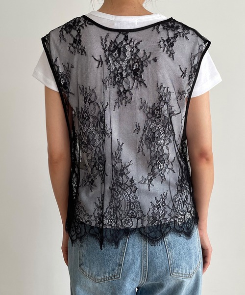 CANAL JEAN（キャナルジーン）の「RED CHOP WORKS　2WAYレースベスト（ベスト・レディース・ブラック・ONE SIZE）」の4枚目の写真