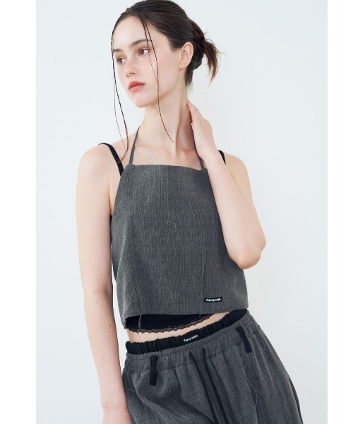 FANCY CLUB（ファンシークラブ）の「A'GEM/9 × .kom『 FANCY CLUB/ファンシークラブ』 DOUBLE TUCK FRINGE BENDING PANTS/ダブルタックベンディパンツ（その他パンツ・レディース・ブルー/チャコールグレー・FREE）」の5枚目の写真