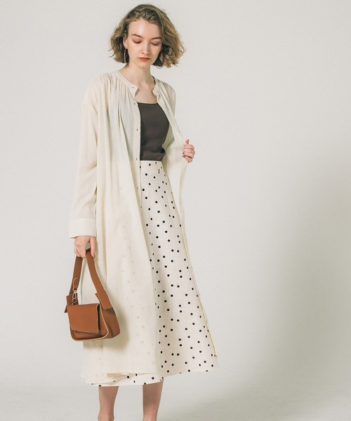 coca（coca）（コカ）の「クレープシアーシャツワンピース（シャツワンピース・レディース・ライトベージュ/ブラック/ライトグリーン・M/L）」の6枚目の写真