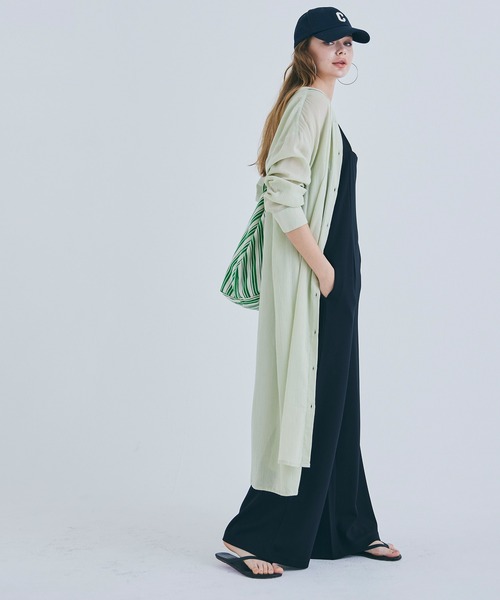 coca（coca）（コカ）の「クレープシアーシャツワンピース（シャツワンピース・レディース・ライトベージュ/ブラック/ライトグリーン・M/L）」の10枚目の写真