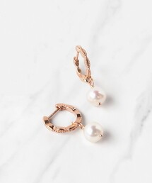 DAISY PETAL HOOP PIERCED EARRINGS K10ゴールド 淡水パール 2WAYピアス