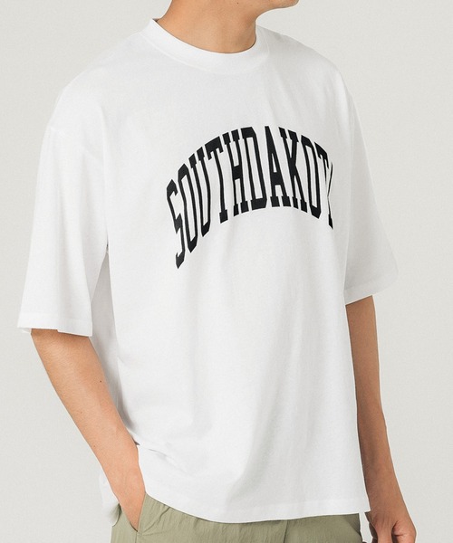 coca（coca）（コカ）の「メンズカレッジプリントT（Tシャツ/カットソー・メンズ・ホワイト/チャコール・M/L/XL）」の10枚目の写真