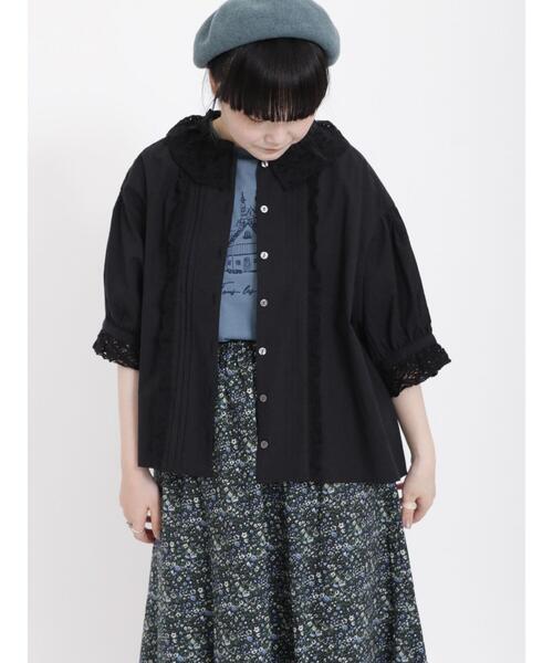Samansa Mos2(サマンサ モスモス)の「襟レースブラウス(シャツ/ブラウス・レディース・モカ/ブラック/キナリ・F)」の15枚目の写真