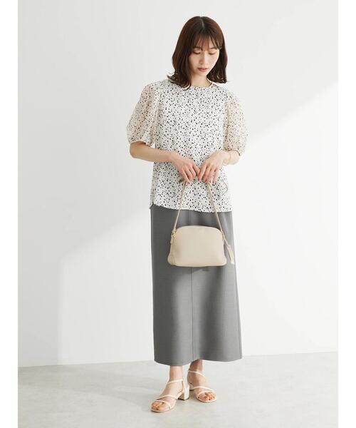 Green　Parks（グリーンパークス）の「麻調Iラインスカート（スカート・レディース・ブラック/グレー/ブルー・FREE）」の4枚目の写真