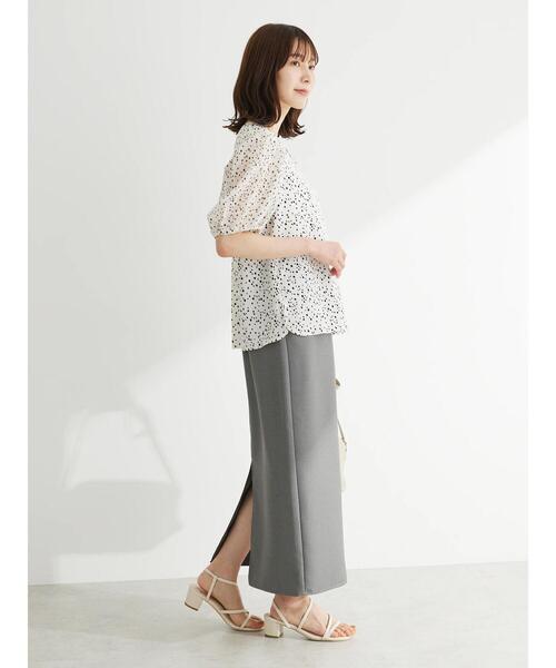 Green　Parks（グリーンパークス）の「麻調Iラインスカート（スカート・レディース・ブラック/グレー/ブルー・FREE）」の5枚目の写真