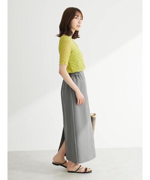 Green　Parks（グリーンパークス）の「麻調Iラインスカート（スカート・レディース・ブラック/グレー/ブルー・FREE）」の8枚目の写真