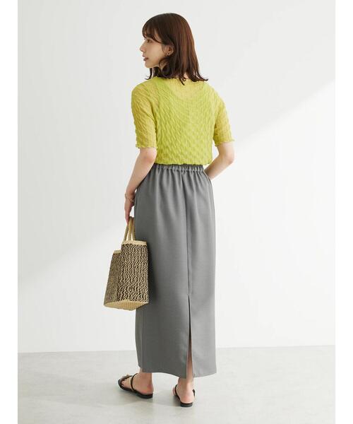 Green　Parks（グリーンパークス）の「麻調Iラインスカート（スカート・レディース・ブラック/グレー/ブルー・FREE）」の9枚目の写真