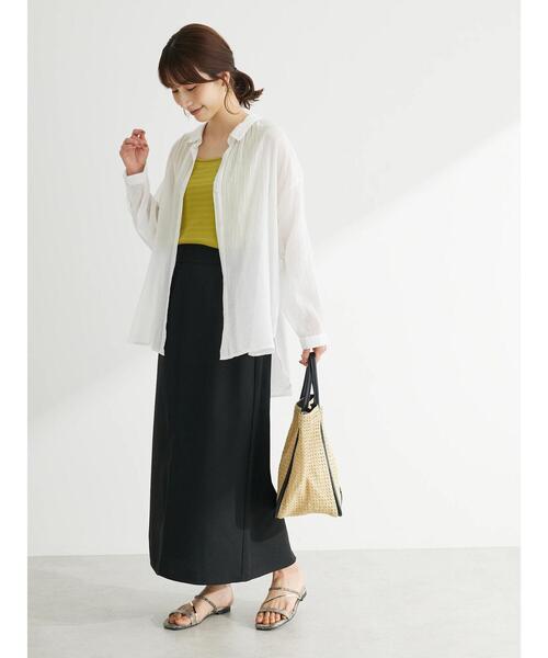 Green　Parks（グリーンパークス）の「麻調Iラインスカート（スカート・レディース・ブラック/グレー/ブルー・FREE）」の13枚目の写真