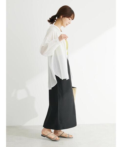 Green　Parks（グリーンパークス）の「麻調Iラインスカート（スカート・レディース・ブラック/グレー/ブルー・FREE）」の14枚目の写真