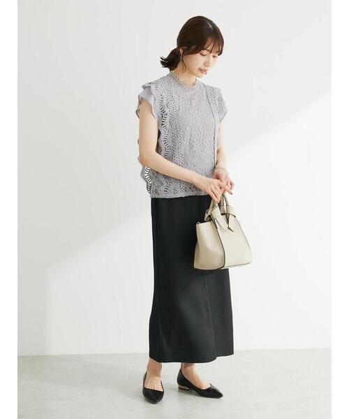 Green　Parks（グリーンパークス）の「麻調Iラインスカート（スカート・レディース・ブラック/グレー/ブルー・FREE）」の15枚目の写真