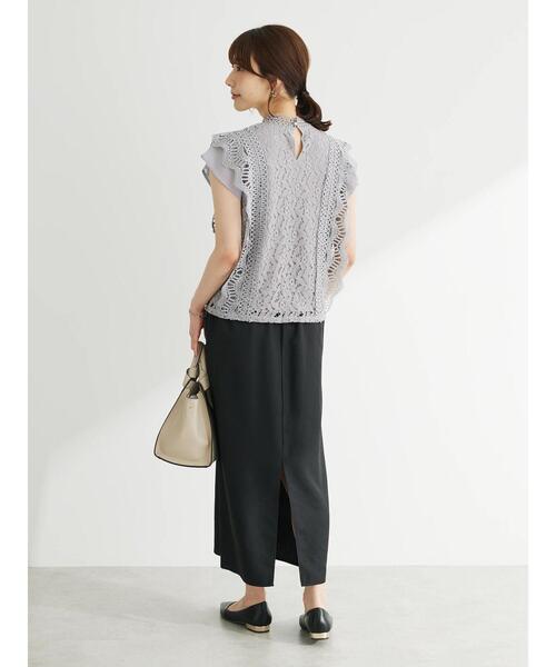 Green　Parks（グリーンパークス）の「麻調Iラインスカート（スカート・レディース・ブラック/グレー/ブルー・FREE）」の16枚目の写真