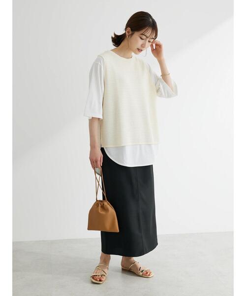 Green　Parks（グリーンパークス）の「麻調Iラインスカート（スカート・レディース・ブラック/グレー/ブルー・FREE）」の17枚目の写真