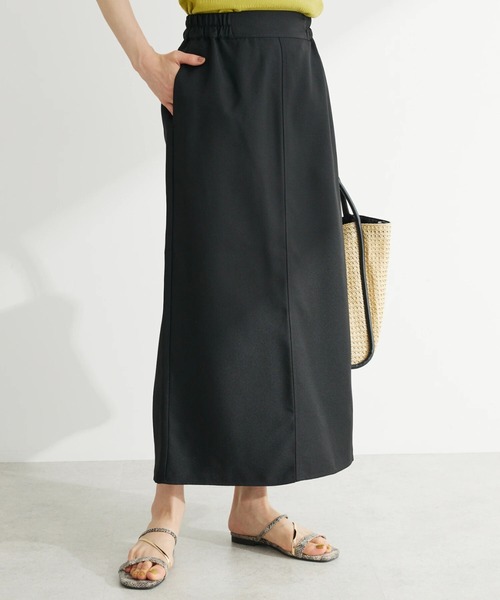 Green　Parks（グリーンパークス）の「麻調Iラインスカート（スカート・レディース・ブラック/グレー/ブルー・FREE）」の2枚目の写真