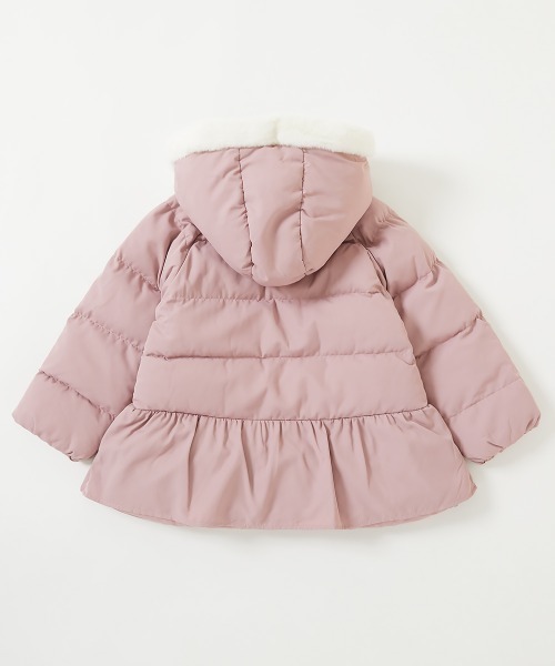 devirock（デビロック）の「洗える ファイバーダウン フードが取り外せる ペプラム ジャケット（ダウンジャケット/コート・キッズ・アイボリー/パープル系その他/グレイッシュブルー/ピンク系3/グリーン系2/ダークネイビー/チャコール/ライラック系・100cm/130cm/140cm/150cm/160cm/90cm/110cm/120cm/80ｃｍ）」の10枚目の写真