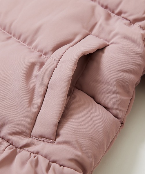 devirock（デビロック）の「洗える ファイバーダウン フードが取り外せる ペプラム ジャケット（ダウンジャケット/コート・キッズ・アイボリー/パープル系その他/グレイッシュブルー/ピンク系3/グリーン系2/ダークネイビー/チャコール/ライラック系・100cm/130cm/140cm/150cm/160cm/90cm/110cm/120cm/80ｃｍ）」の14枚目の写真