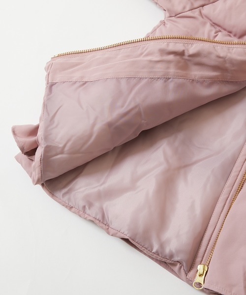 devirock（デビロック）の「洗える ファイバーダウン フードが取り外せる ペプラム ジャケット（ダウンジャケット/コート・キッズ・アイボリー/パープル系その他/グレイッシュブルー/ピンク系3/グリーン系2/ダークネイビー/チャコール/ライラック系・100cm/130cm/140cm/150cm/160cm/90cm/110cm/120cm/80ｃｍ）」の16枚目の写真