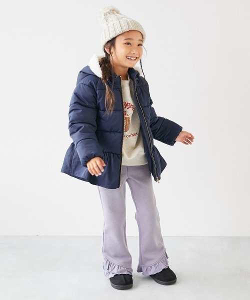 セール】洗える ファイバーダウン フードが取り外せる ペプラム