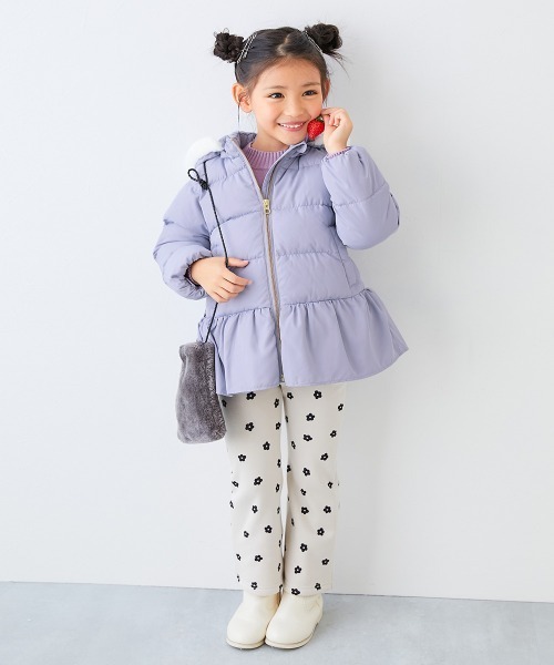 devirock（デビロック）の「洗える ファイバーダウン フードが取り外せる ペプラム ジャケット（ダウンジャケット/コート・キッズ・アイボリー/パープル系その他/グレイッシュブルー/ピンク系3/グリーン系2/ダークネイビー/チャコール/ライラック系・100cm/130cm/140cm/150cm/160cm/90cm/110cm/120cm/80ｃｍ）」の20枚目の写真