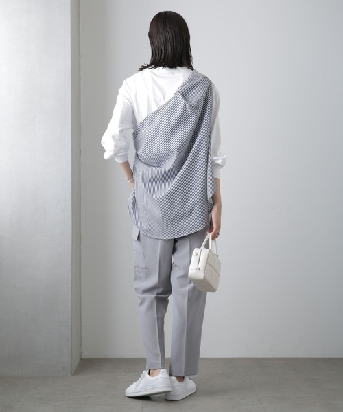 NANO universe（ナノユニバース）の「センタープレスカーゴポケットパンツ（カーゴパンツ・レディース・ベージュ/ダークネイビー/グレー・FREE）」の18枚目の写真