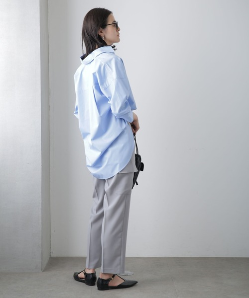 NANO universe（ナノユニバース）の「センタープレスカーゴポケットパンツ（カーゴパンツ・レディース・ベージュ/ダークネイビー/グレー・FREE）」の20枚目の写真