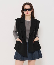 TINA：JOJUN | アシンメトリー ダブルブレストベスト TINA：JOJUN(ベスト)