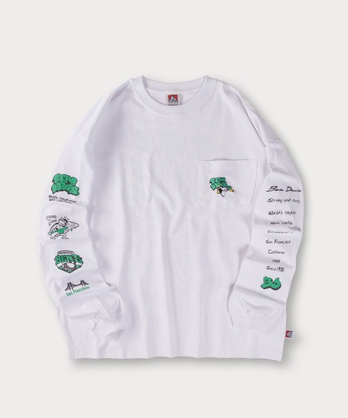 BEN DAVIS（ベンデイビス）の「【BENDAVIS／ベンデイビス】BEN SPRAYGORILLA L/S　スプレーゴリラポケットロンT/ビッグシルエット/バックプリント（Tシャツ/カットソー・メンズ・ホワイト/カーキ/ブルー/チャコールグレー・XL/M/L）」の5枚目の写真