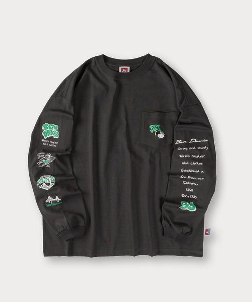 BEN DAVIS（ベンデイビス）の「【BENDAVIS／ベンデイビス】BEN SPRAYGORILLA L/S　スプレーゴリラポケットロンT/ビッグシルエット/バックプリント（Tシャツ/カットソー・メンズ・ホワイト/カーキ/ブルー/チャコールグレー・XL/M/L）」の7枚目の写真