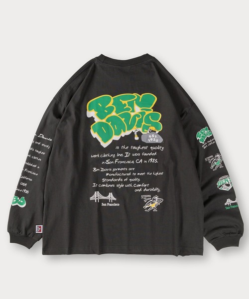 BEN DAVIS（ベンデイビス）の「【BENDAVIS／ベンデイビス】BEN SPRAYGORILLA L/S　スプレーゴリラポケットロンT/ビッグシルエット/バックプリント（Tシャツ/カットソー・メンズ・ホワイト/カーキ/ブルー/チャコールグレー・XL/M/L）」の8枚目の写真
