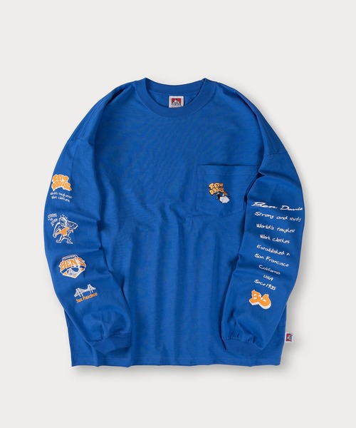BEN DAVIS（ベンデイビス）の「【BENDAVIS／ベンデイビス】BEN SPRAYGORILLA L/S　スプレーゴリラポケットロンT/ビッグシルエット/バックプリント（Tシャツ/カットソー・メンズ・ホワイト/カーキ/ブルー/チャコールグレー・XL/M/L）」の11枚目の写真
