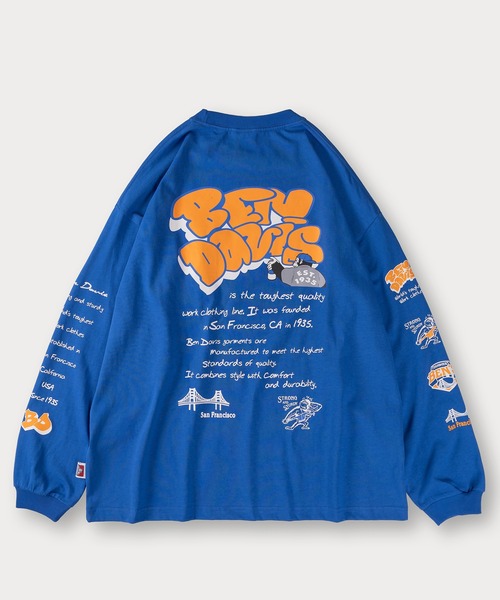BEN DAVIS（ベンデイビス）の「【BENDAVIS／ベンデイビス】BEN SPRAYGORILLA L/S　スプレーゴリラポケットロンT/ビッグシルエット/バックプリント（Tシャツ/カットソー・メンズ・ホワイト/カーキ/ブルー/チャコールグレー・XL/M/L）」の12枚目の写真