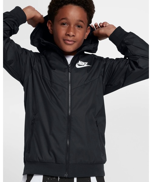 NIKE(ナイキ)の「《NIKEアパレル》YTH ウィンドランナー フーディ ジャケット(ナイロンジャケット・キッズ・ホワイト×ブラック/ブラック/イエロー系その他・140/150/160/130)」の15枚目の写真