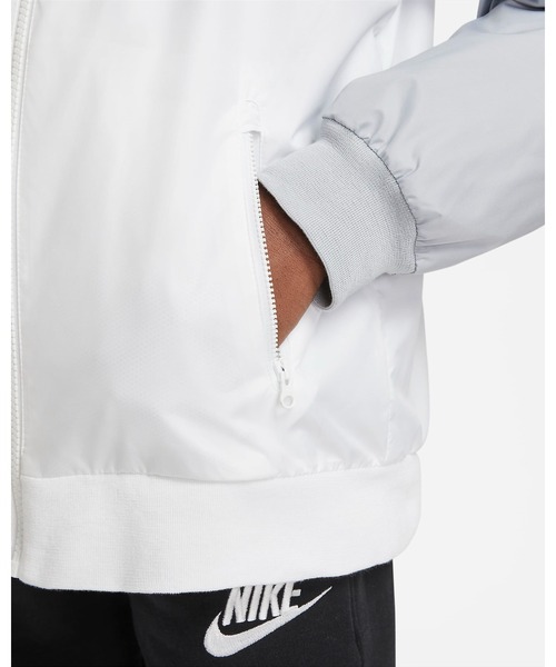 NIKE(ナイキ)の「《NIKEアパレル》YTH ウィンドランナー フーディ ジャケット(ナイロンジャケット・キッズ・ホワイト×ブラック/ブラック/イエロー系その他・140/150/160/130)」の7枚目の写真