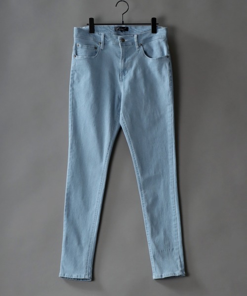 SITRY（シトリー）の「super stretch denim skinny pants/スーパーストレッチ デニム スキニーパンツ（デニムパンツ・メンズ・ライトインディゴブルー/ブラック系その他/ブラック/ケミカルウォッシュ/ワンウォッシュ・L/LL/M）」の3枚目の写真