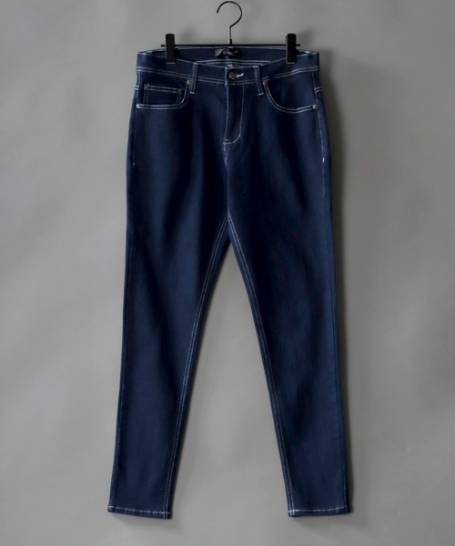 SITRY（シトリー）の「super stretch denim skinny pants/スーパーストレッチ デニム スキニーパンツ（デニムパンツ・メンズ・ライトインディゴブルー/ブラック系その他/ブラック/ケミカルウォッシュ/ワンウォッシュ・L/LL/M）」の4枚目の写真