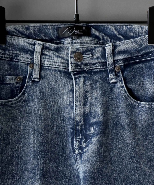 SITRY（シトリー）の「super stretch denim skinny pants/スーパーストレッチ デニム スキニーパンツ（デニムパンツ・メンズ・ライトインディゴブルー/ブラック系その他/ブラック/ケミカルウォッシュ/ワンウォッシュ・L/LL/M）」の8枚目の写真