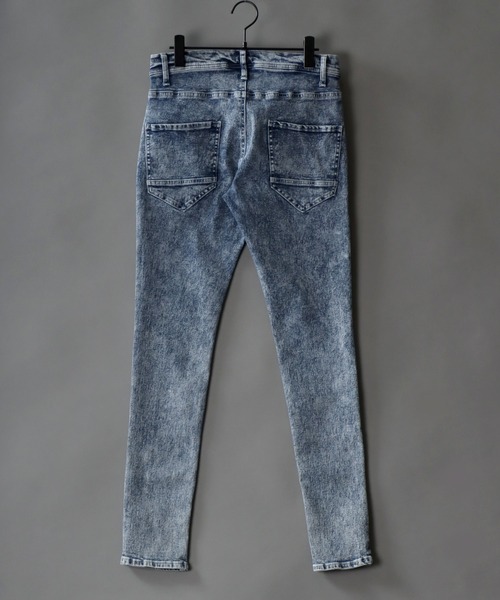 SITRY（シトリー）の「super stretch denim skinny pants/スーパーストレッチ デニム スキニーパンツ（デニムパンツ・メンズ・ライトインディゴブルー/ブラック系その他/ブラック/ケミカルウォッシュ/ワンウォッシュ・L/LL/M）」の9枚目の写真