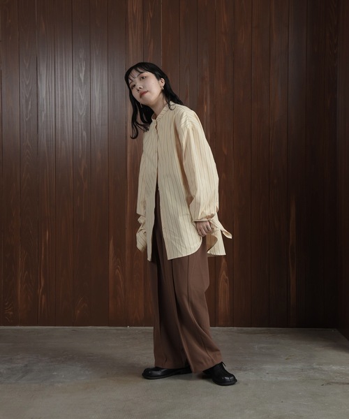 ブラウス シャツ multi stripe shirt レディース lawgy（ラウジー）の「multi stripe shirt / マルチストライプ