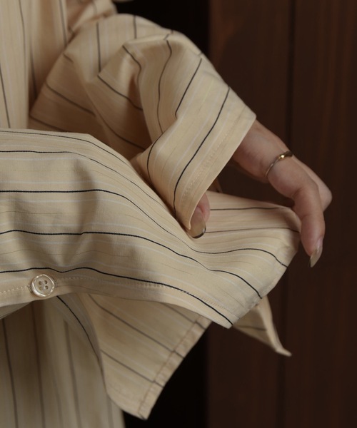 lawgy（ラウジー）の「multi stripe shirt / マルチストライプシャツ（シャツ/ブラウス・レディース・アイボリー/ブラウン系・FREE）」の10枚目の写真