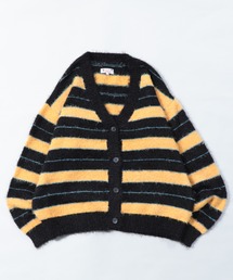NYLAUS（ナイラス）の「Shaggy Solid/Border Loose V-neck Knit Cardigan / シャギー 無地/ボーダー柄 ルーズ Vネック ニットカーディガン（カーディガン/ボレロ・メンズ）」