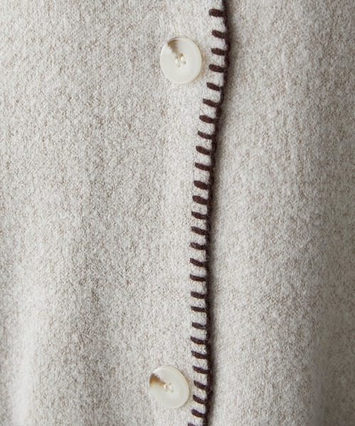 forksy.（フォルクシー）の「【forksy.】バラクラバ付き配色ハンドステッチニットカーディガン（カーディガン/ボレロ・レディース・ブラック/グリーン/アイボリー・FREE）」の19枚目の写真